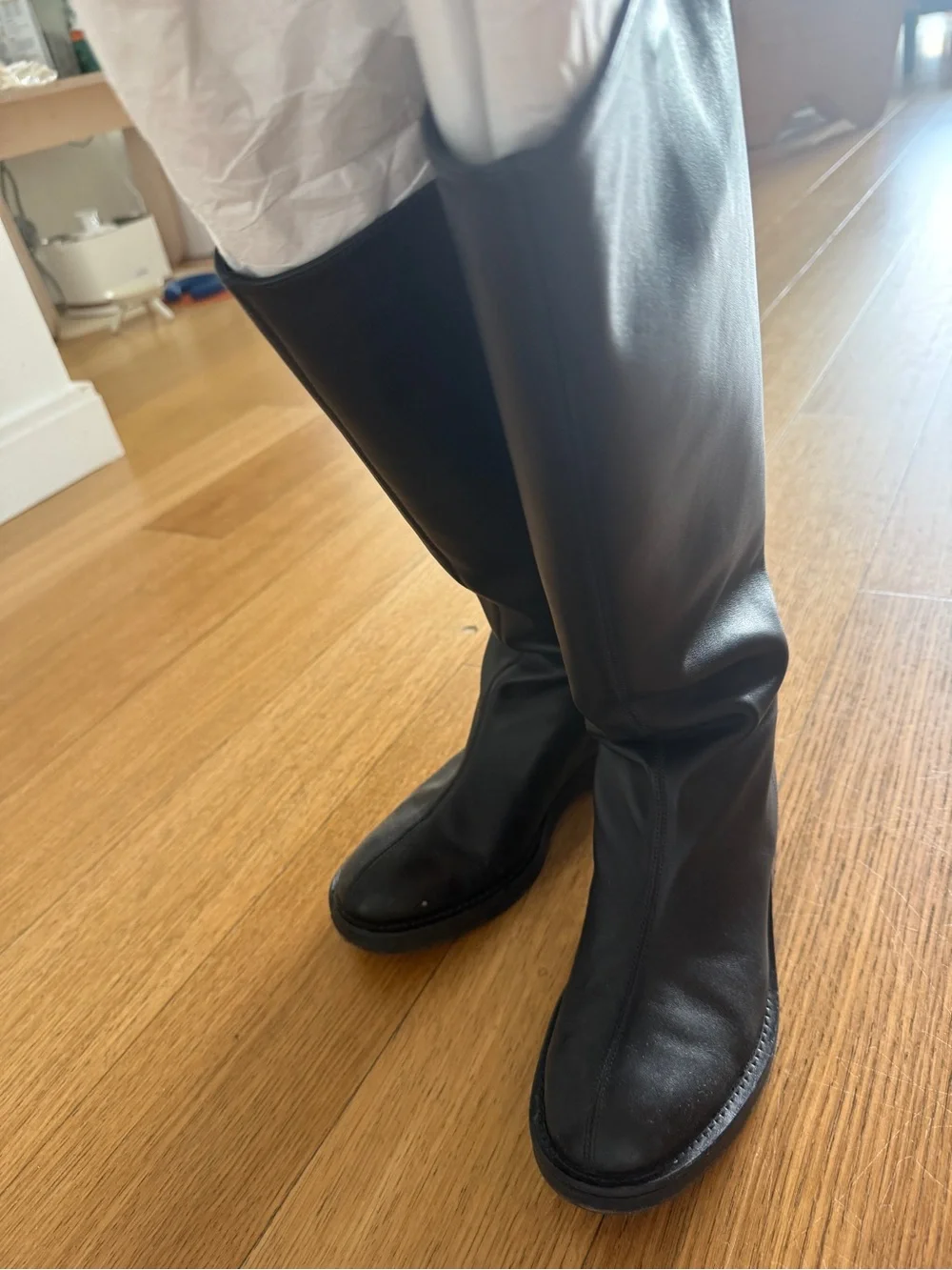 CO Black Over-the-Knee Leather Boots